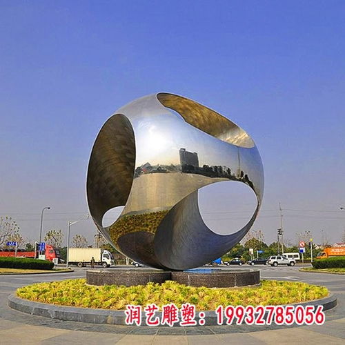 不銹鋼鏡面圓球廣場景觀雕塑 房地產(chǎn)不銹鋼圓球雕塑